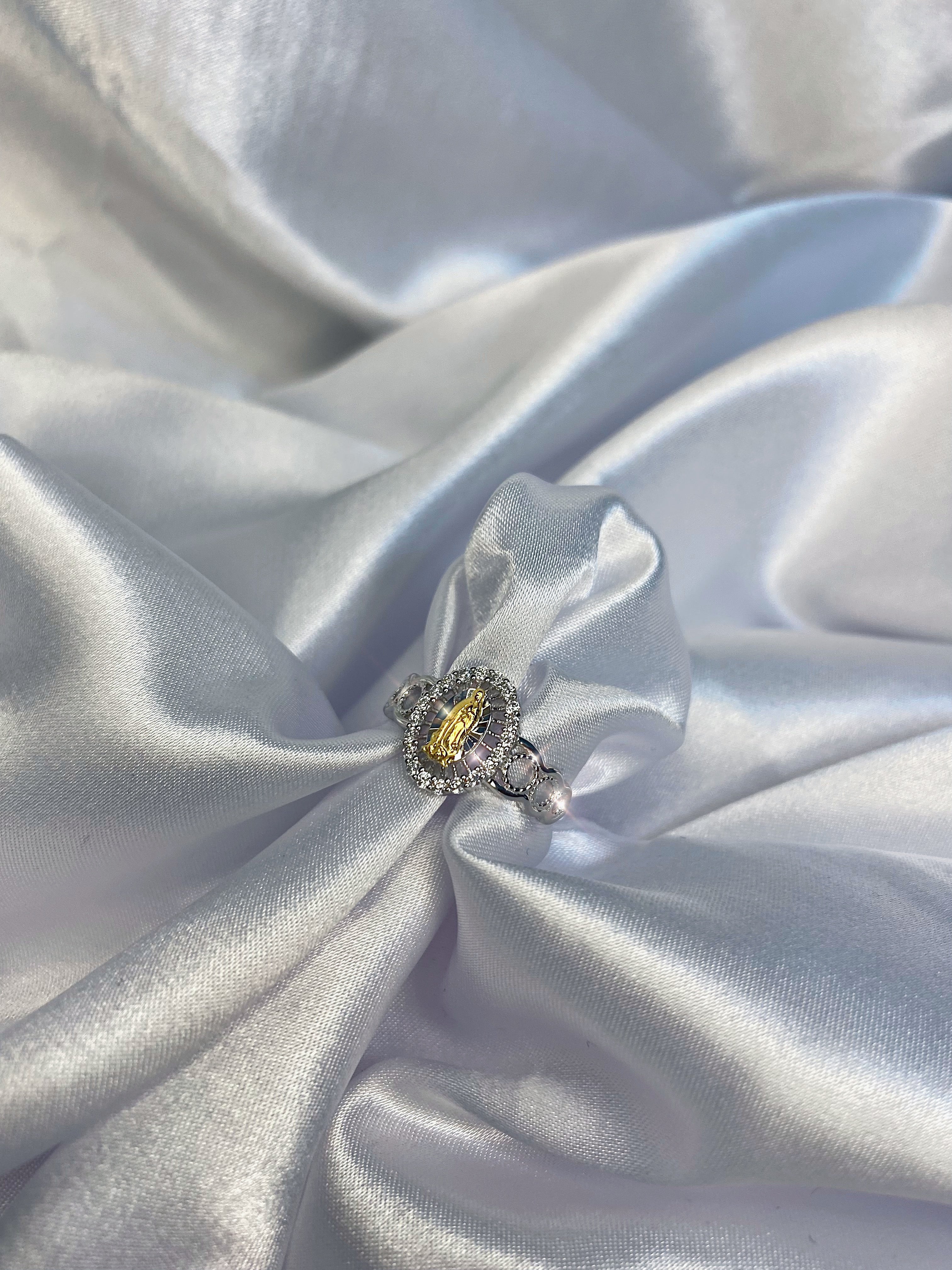 virgin mary two tone ring