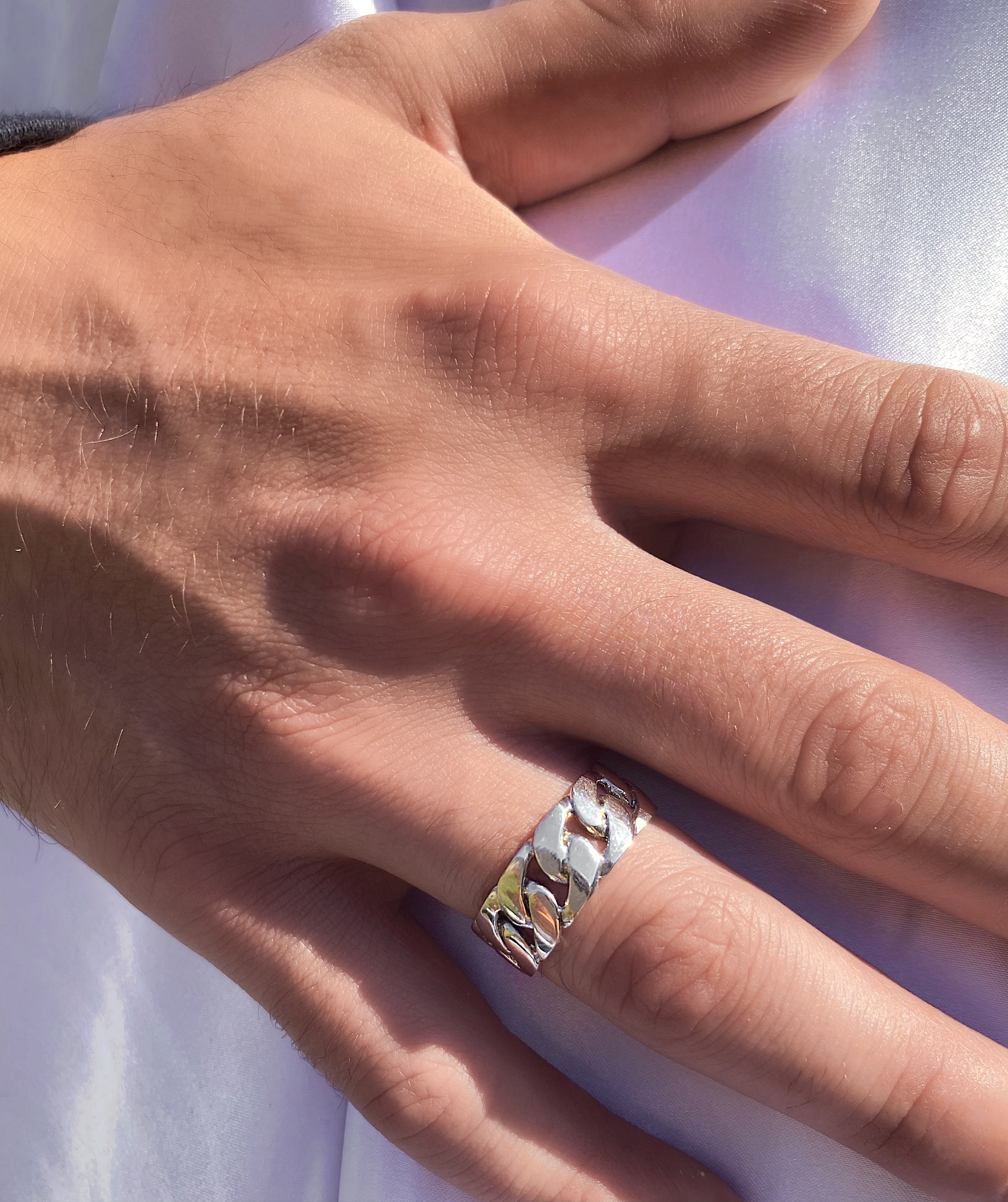 mens flat "cuban link" ring